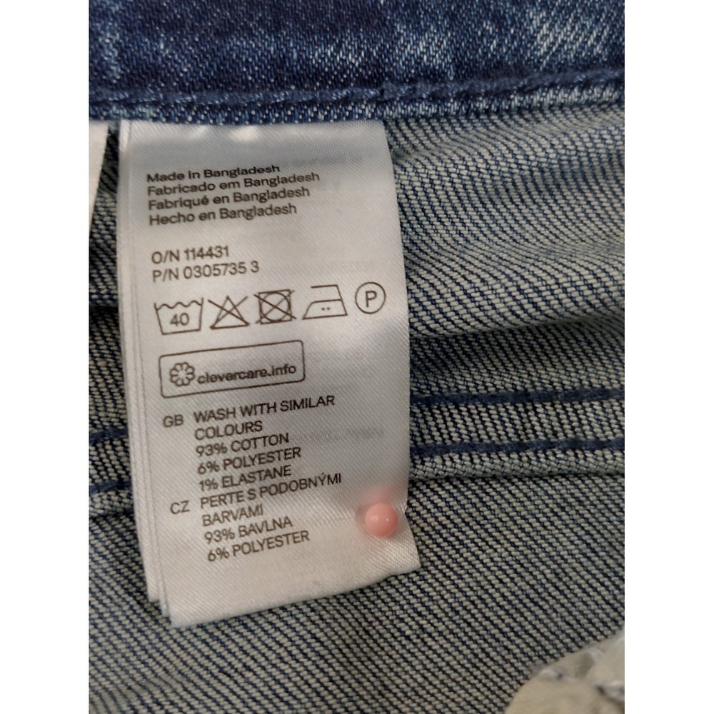 H&M Men Jean 32 Light Wash Denim‎ Skinny Cropped Low Rise Distressed Ripped Wear - Picture 8 of 16